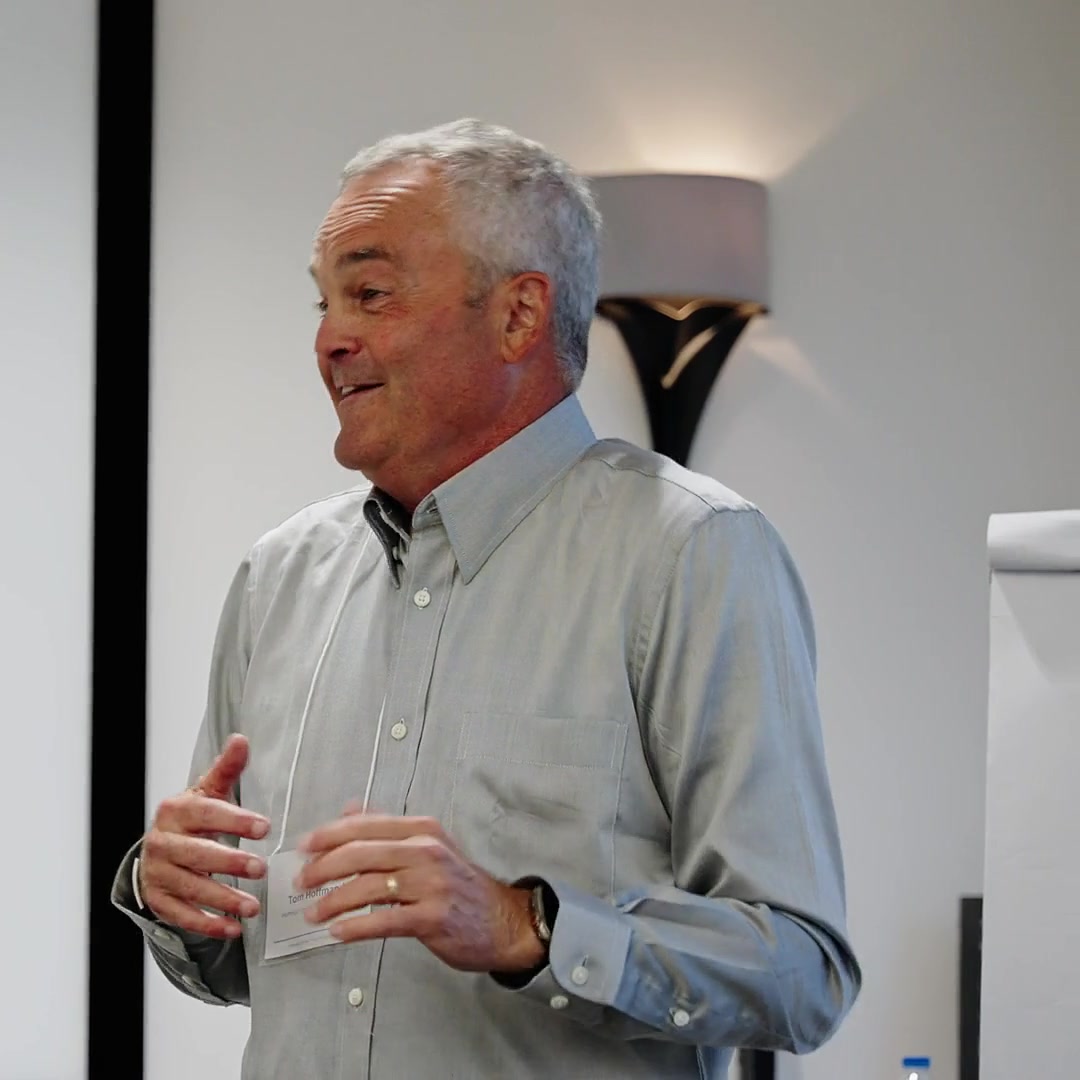 Tom Hoffman, Jr., CEO of Hoffman Development Corporation, speaking to Stride rising-gen members at the Hoffman Family Tour, September 17, 2026